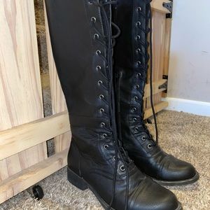 Black lace up boots